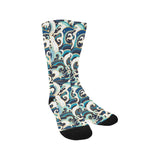 Japanese wave pattern Crew Socks