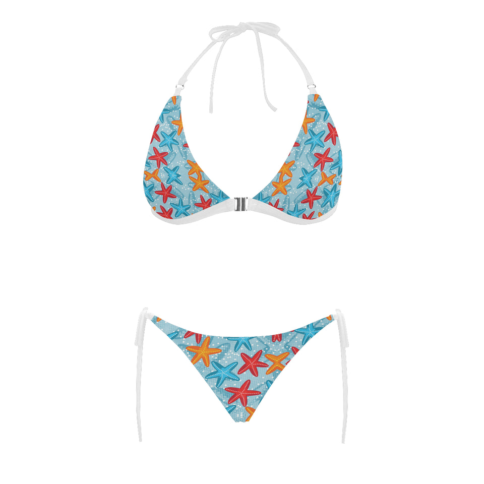 Blue red orange starfish pattern Sexy Bikinis Two-Piece Swimsuits