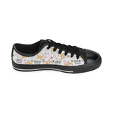 Corgi Dog Pattern Men's Low Top Canvas Shoes Black