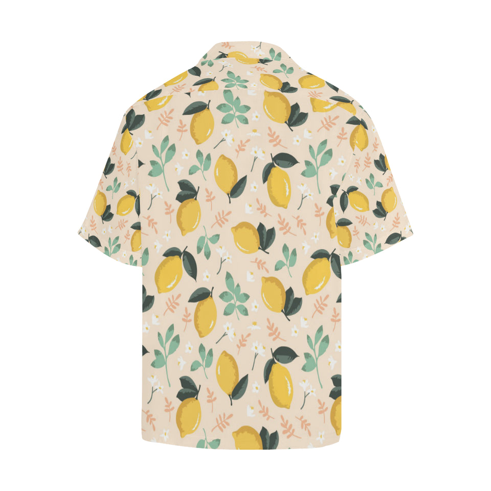 lemon flower leave pattern Men's All Over Print Hawaiian Shirt