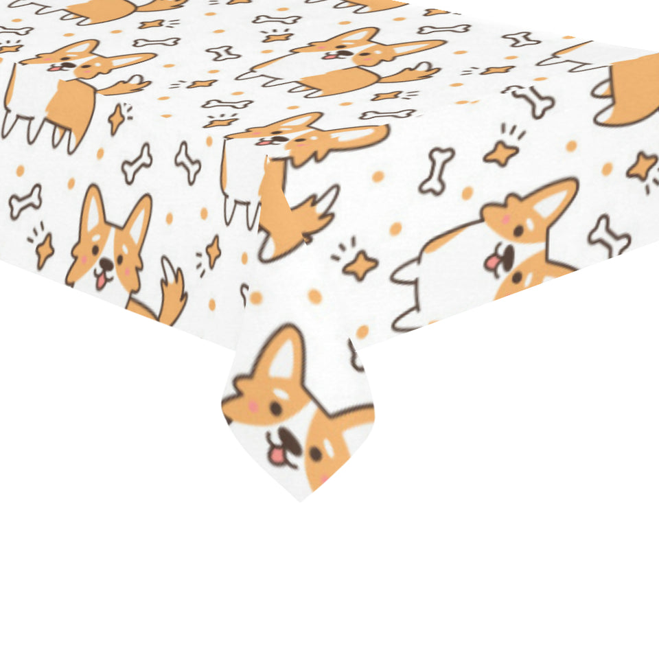 Cute corgi heart star bone pattern Tablecloth