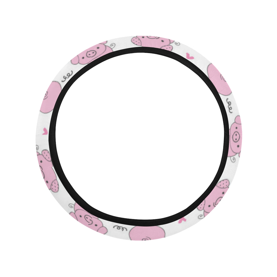 Pig Pattern Print Design 03 Car Steering Wheel Cover