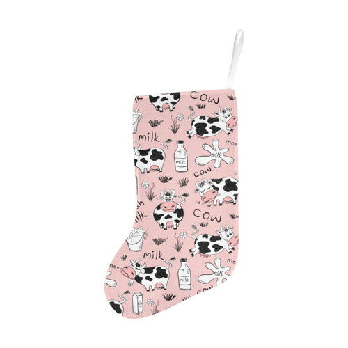 Cows milk product pink background Christmas Stocking