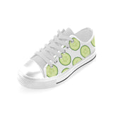 Cucumber slices pattern Men's Low Top Canvas Shoes White