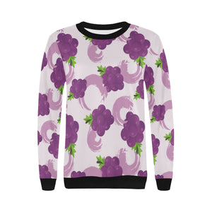Cute Grape pattern Women's Crew Neck Sweatshirt