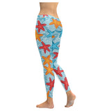 Blue red orange starfish pattern Women's Legging Fulfilled In US