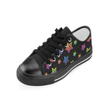 Colorful star pattern Kids' Boys' Girls' Low Top Canvas Shoes Black