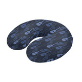 Blue Theme guitar pattern U-Shaped Travel Neck Pillow