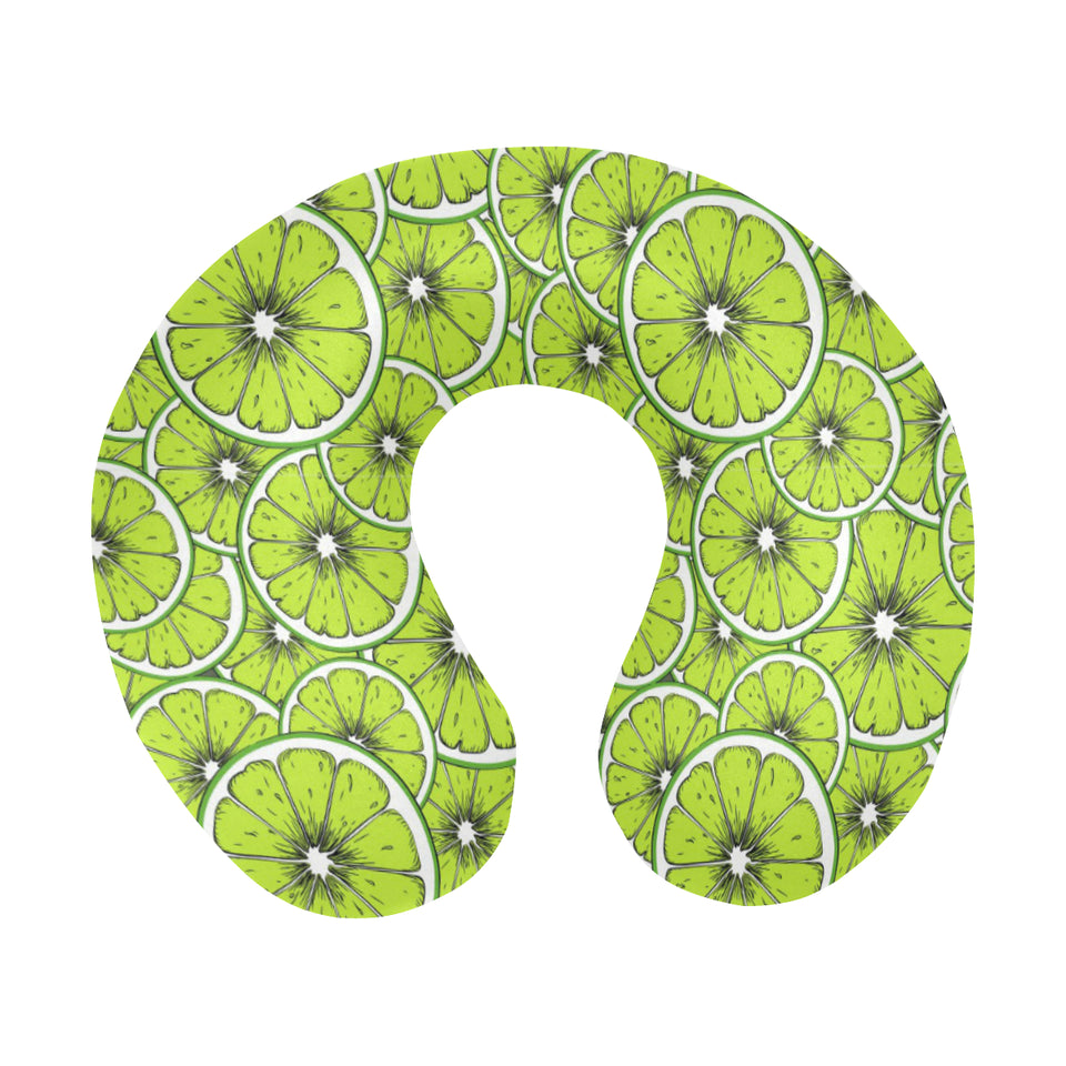 Slices of Lime design pattern U-Shaped Travel Neck Pillow