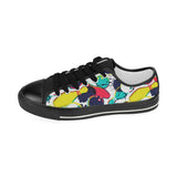 watercolor bowling ball pins Kids' Boys' Girls' Low Top Canvas Shoes Black