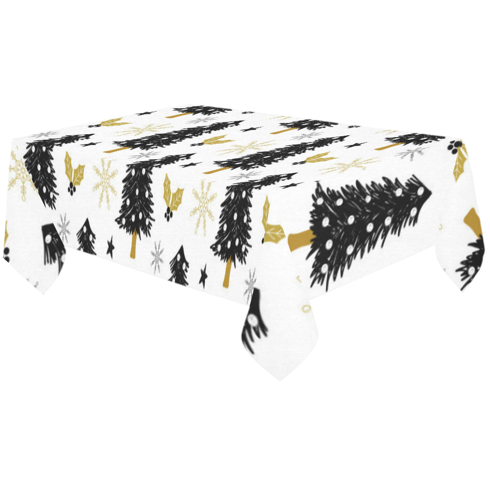Christmas tree holly snow star pattern Tablecloth