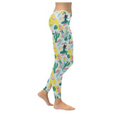 Cute parrot toucan flamingo cactus exotic leaves Women's Legging Fulfilled In US
