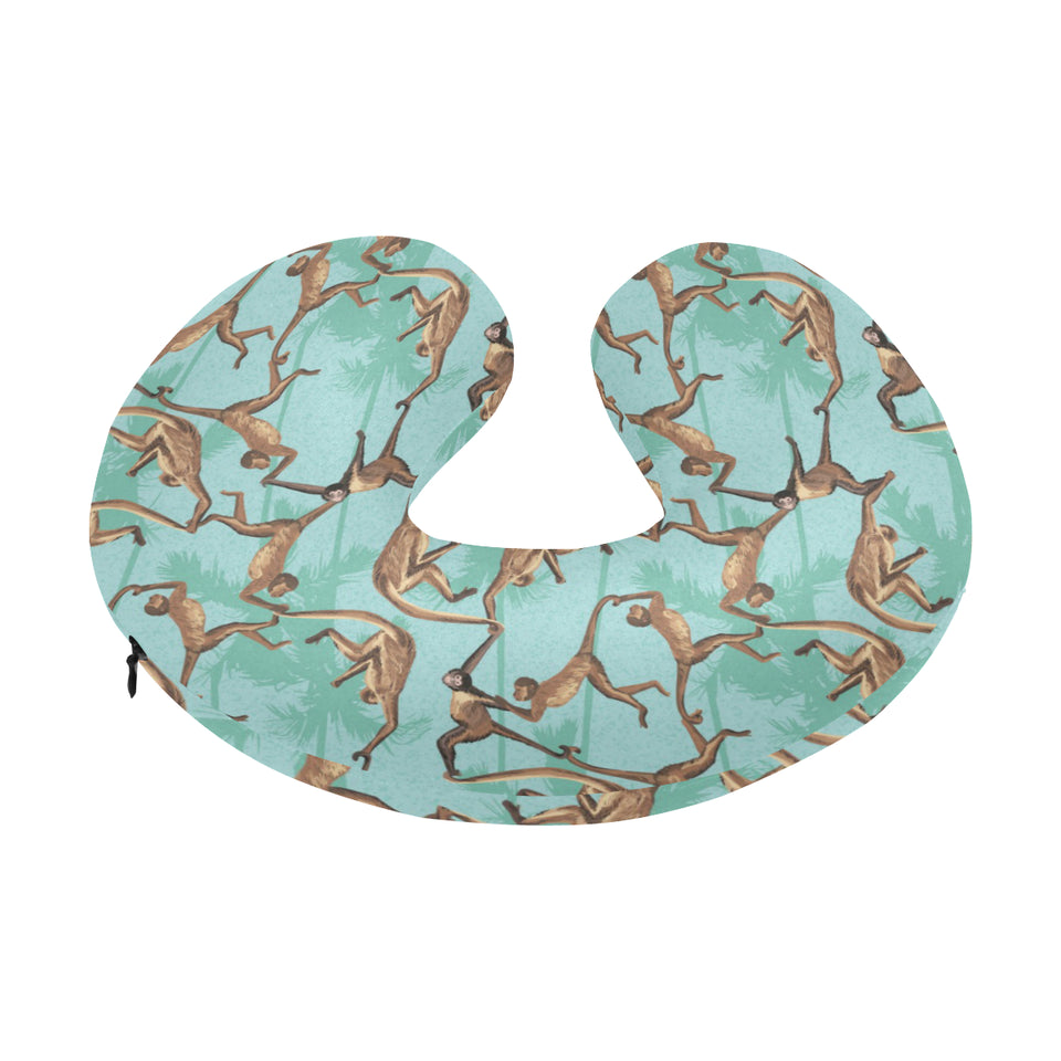 Monkey Palm tree background U-Shaped Travel Neck Pillow