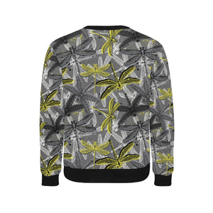 Hand drawn dragonfly pattern Men's Crew Neck Sweatshirt