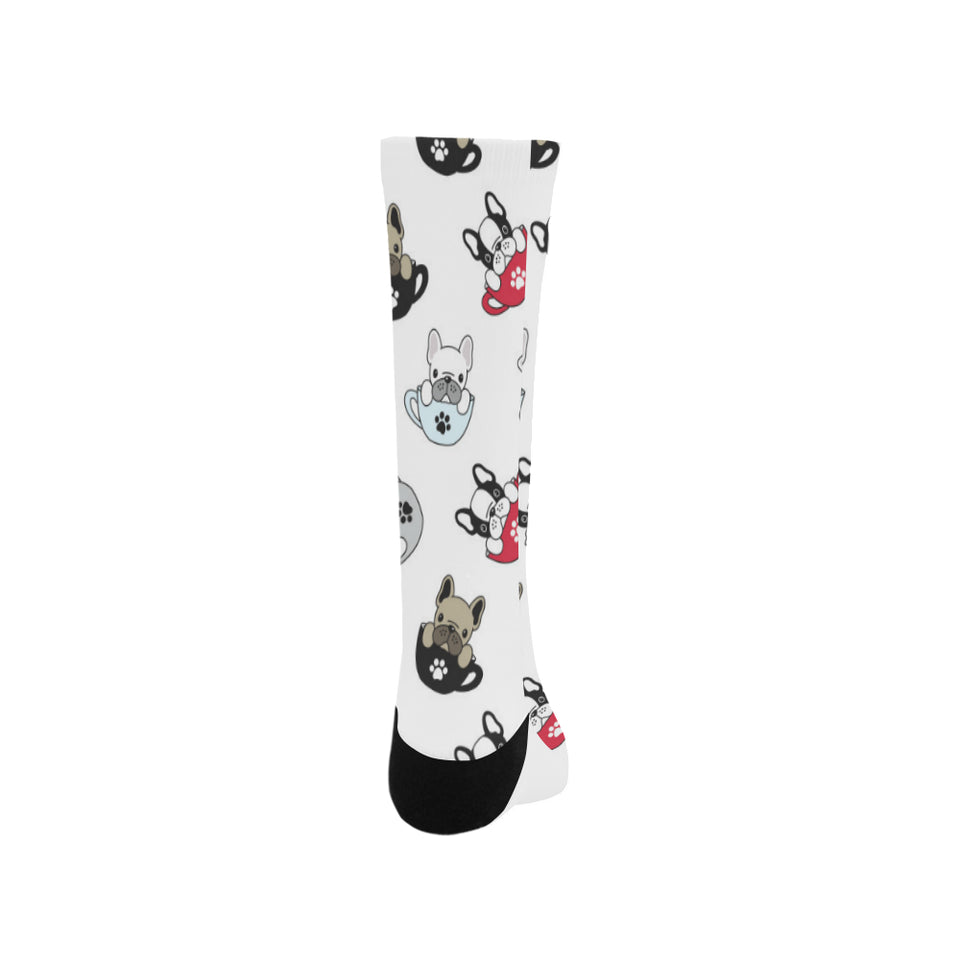 French bulldog cup paw pattern Crew Socks