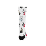 French bulldog cup paw pattern Crew Socks