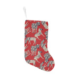 Zebra abstract red background Christmas Stocking