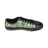 Cactus design pattern copy Men's Low Top Canvas Shoes Black