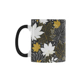 Beautiful gold autumn maple leaf pattern Morphing Mug Heat Changing Mug