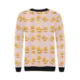Cute shiba inu dog pattern Women's Crew Neck Sweatshirt