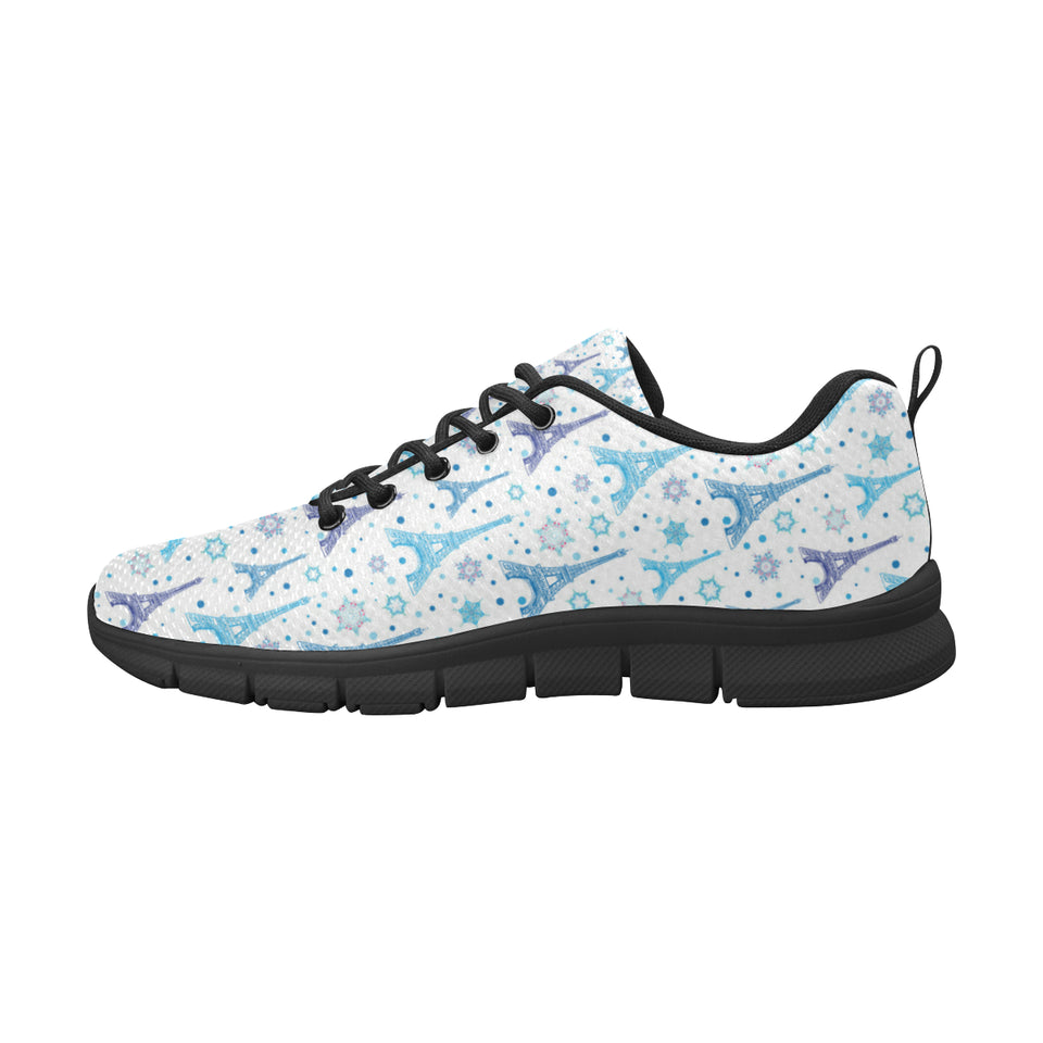 Blue Eiffel Tower Theme Pattern Print Design 01 Women's Sneaker Shoes