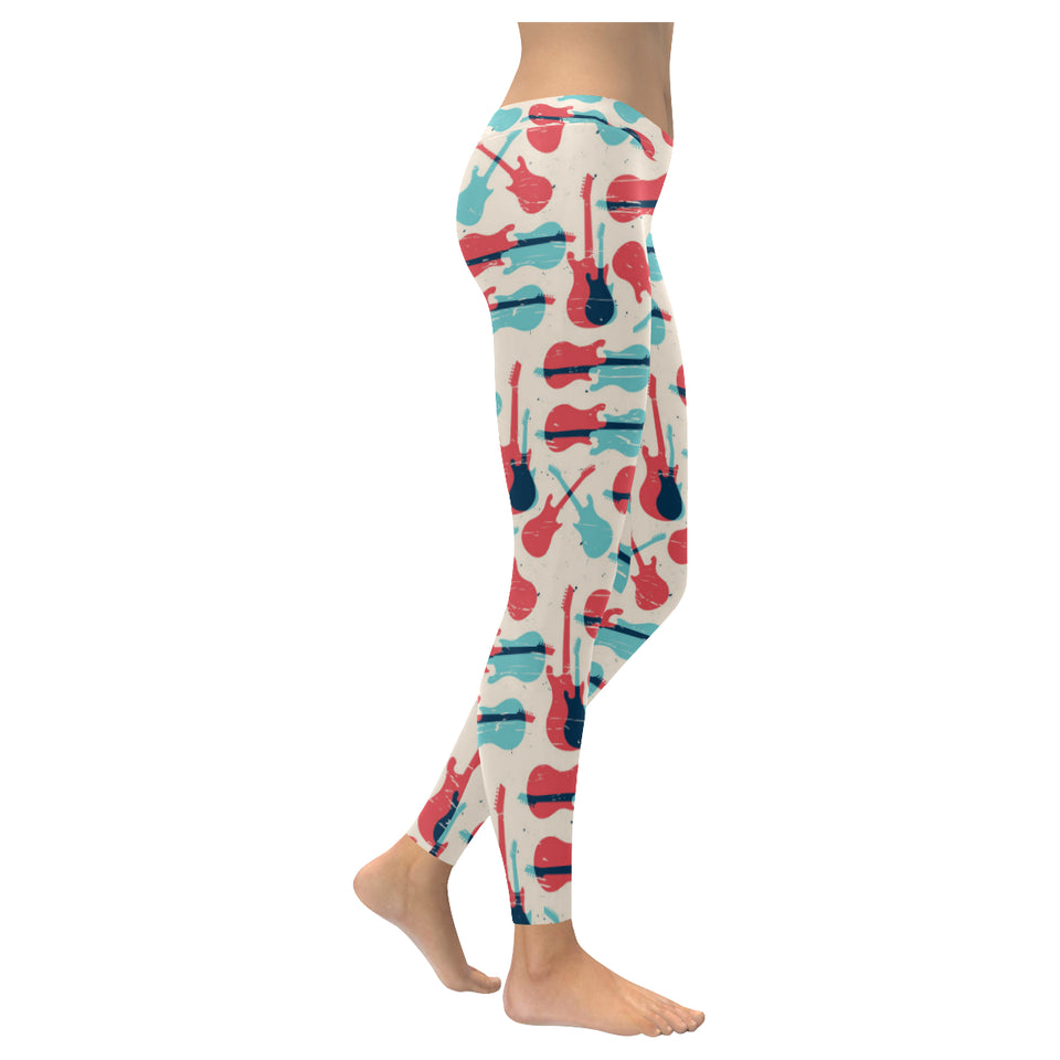 Red Blue guitar pattern Women's Legging Fulfilled In US