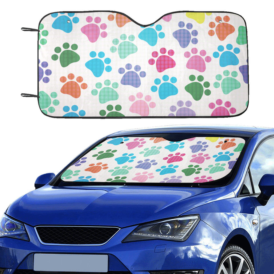 Dog Paws Pattern Print Design 01 Car Sun Shade