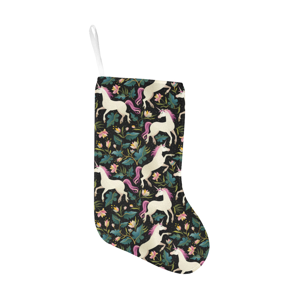 Unicorns forest background Christmas Stocking