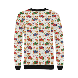 Corgi Christmas Pattern Women's Crew Neck Sweatshirt