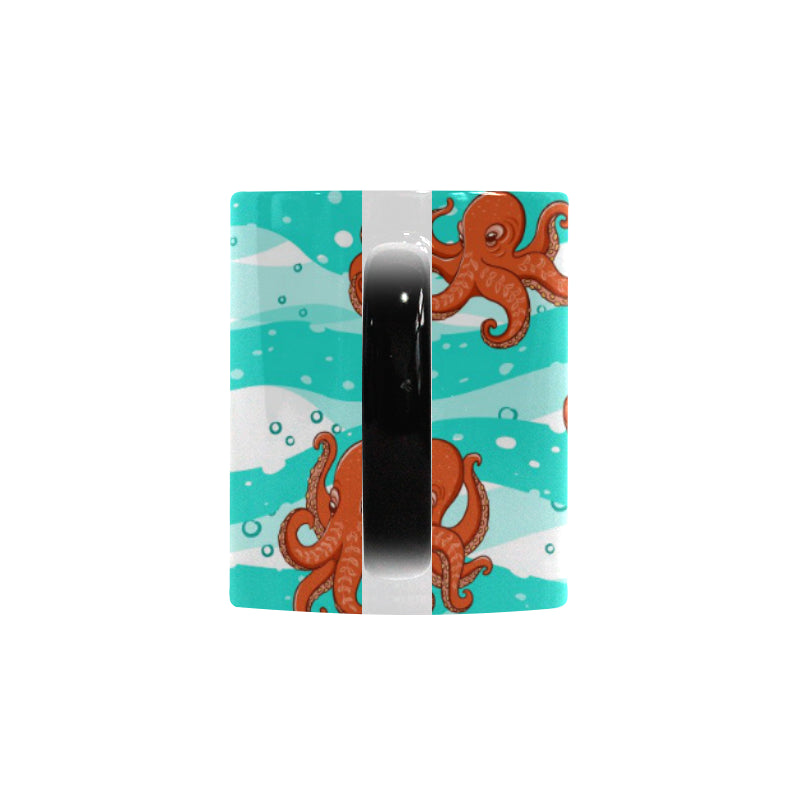 Octopuses sea wave background Morphing Mug Heat Changing Mug