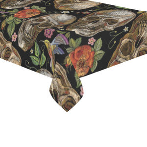 Skull rose humming bird flower pattern Tablecloth