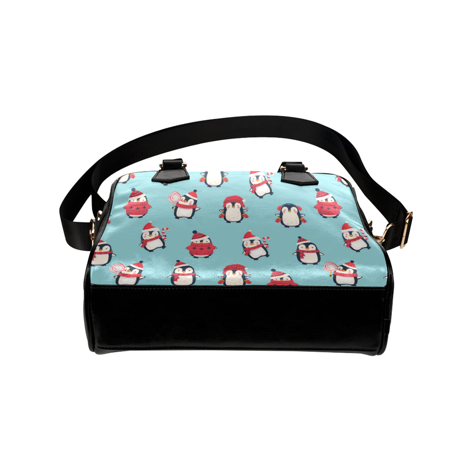 Cute penguin christmas  design pattern Shoulder Handbag