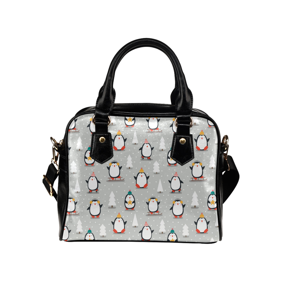 Cute Penguin christmas pattern Shoulder Handbag