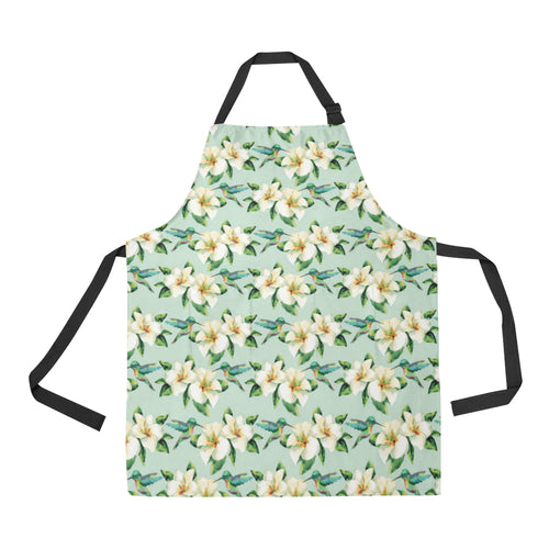 Hummingbird Pattern Print Design 01 All Over Print Adjustable Apron