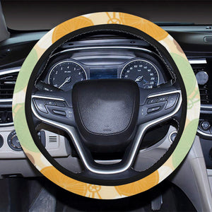 Bicycle Pattern Print Design 01 Car Steering Wheel Cover