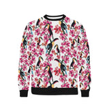 Toucan flower design pattern Men's Crew Neck Sweatshirt