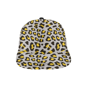 Gray Leopard print pattern All Over Print Snapback Cap