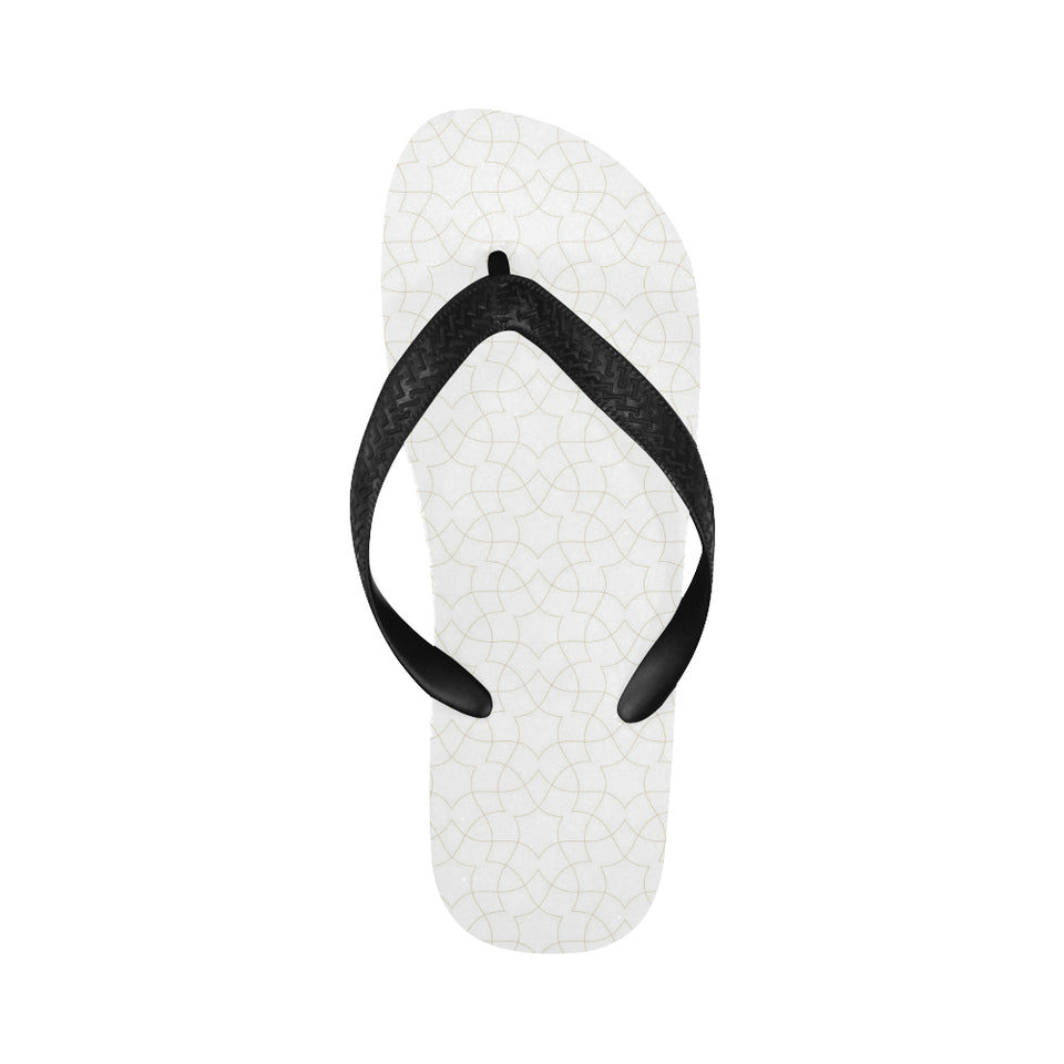 arabic white pattern Unisex Flip Flops
