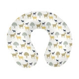 Silhouettes of goat and tree pattern U-Shaped Travel Neck Pillow