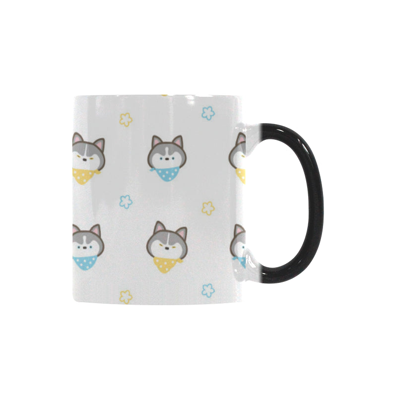 Cute Siberian Husky pattern Morphing Mug Heat Changing Mug