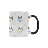 Cute Siberian Husky pattern Morphing Mug Heat Changing Mug