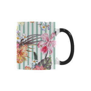 Colorful orchid flower pattern Morphing Mug Heat Changing Mug