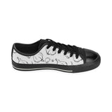 Garlic pattern black white Men's Low Top Canvas Shoes Black