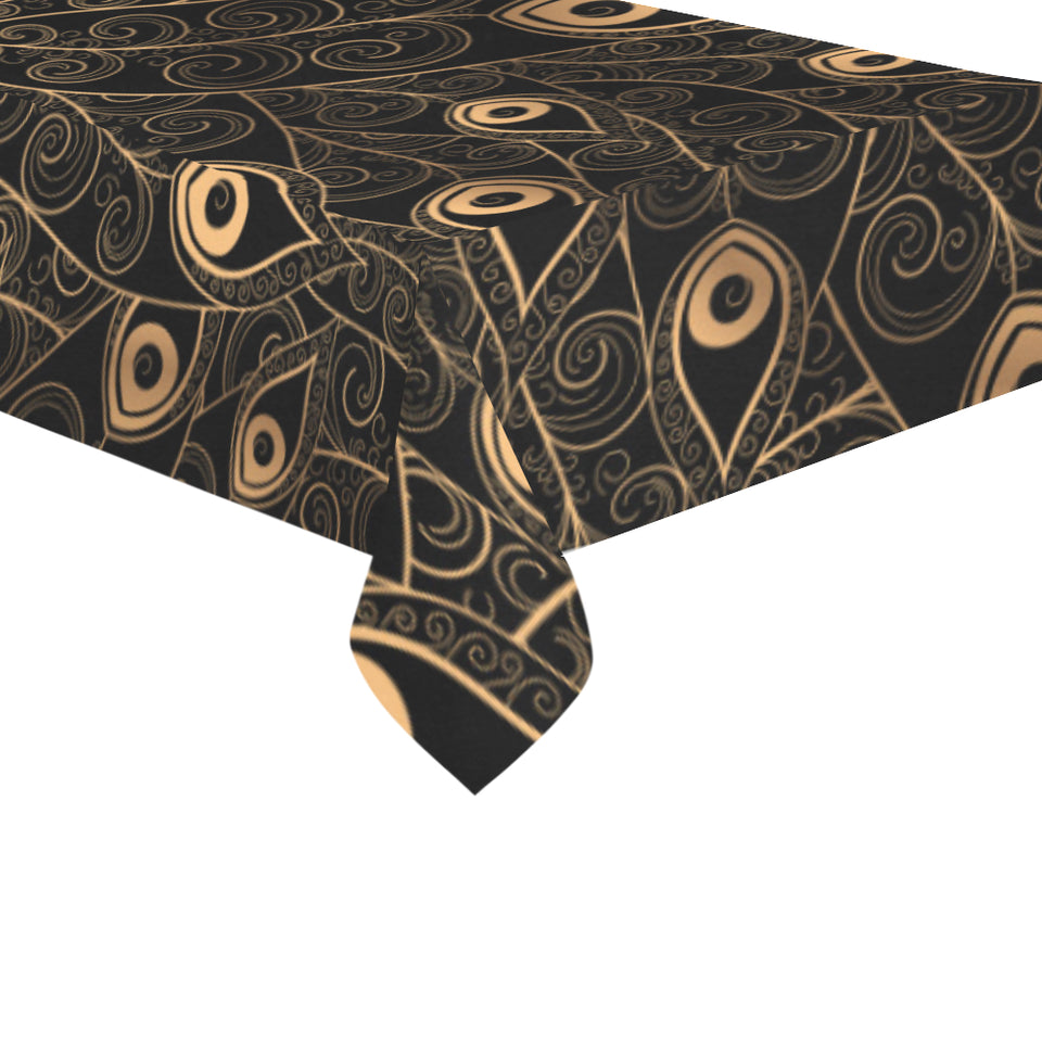Gold peacock feather pattern Tablecloth