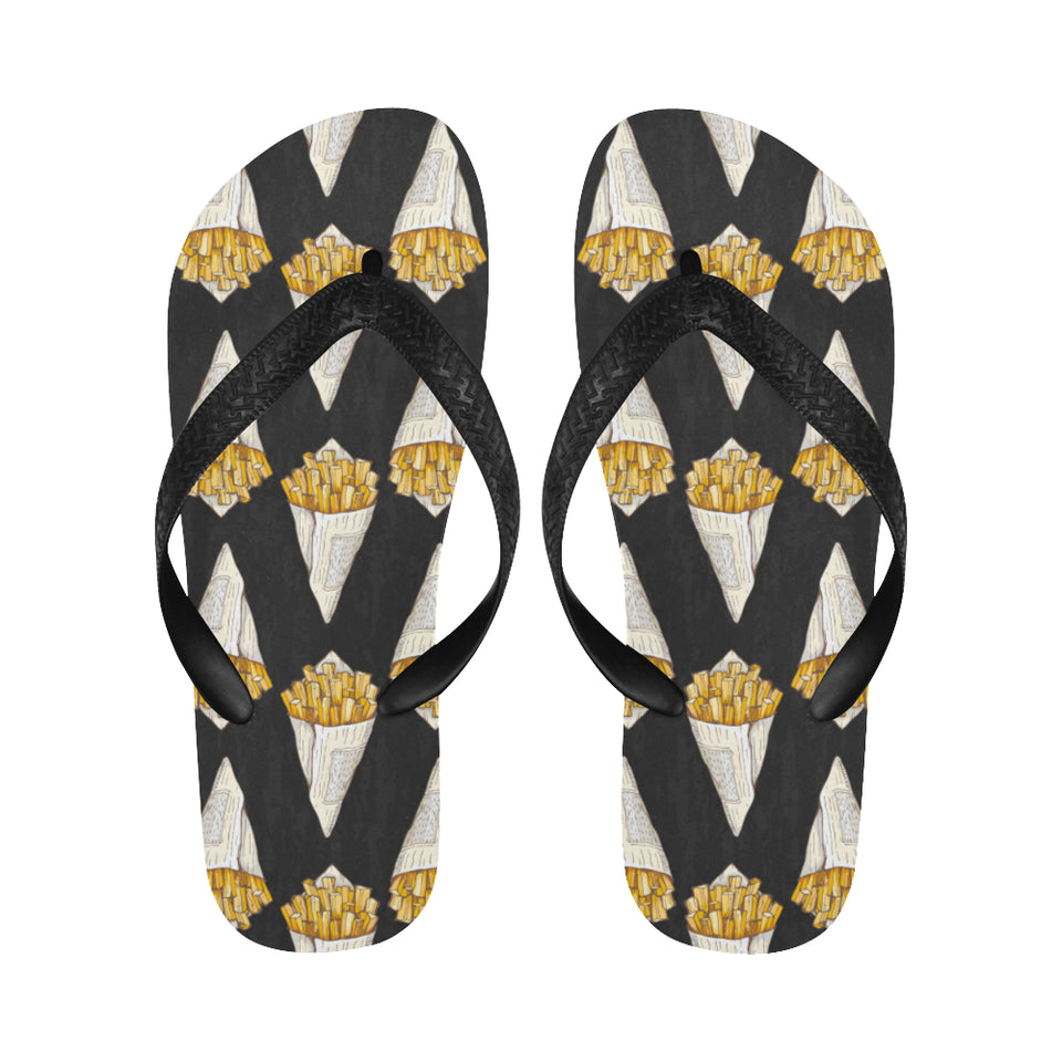 French fries dark background Unisex Flip Flops