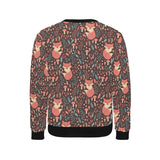 fox leaves mushroom pattern Men's Crew Neck Sweatshirt