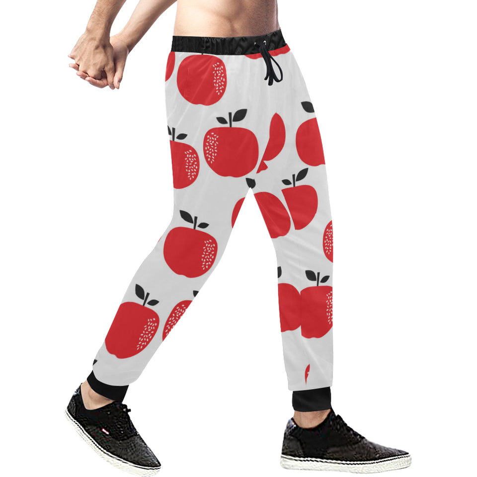 red apples white background Unisex Casual Sweatpants