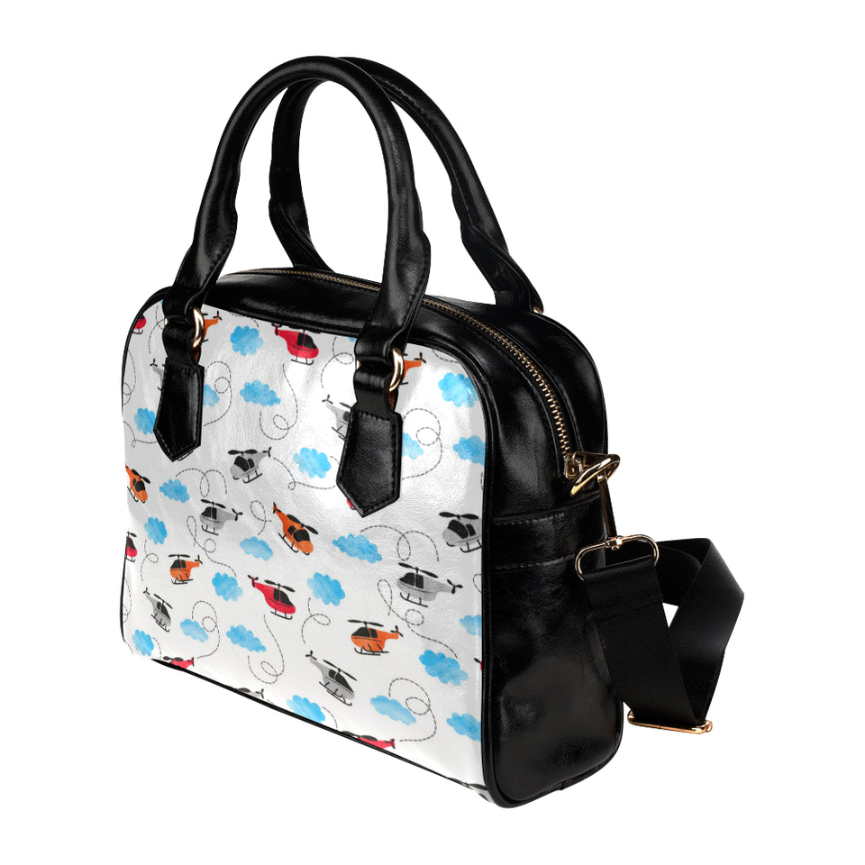 Watercolor helicopter cloud pattern Shoulder Handbag
