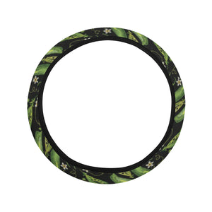 Green Peas Pattern Print Design 02 Car Steering Wheel Cover