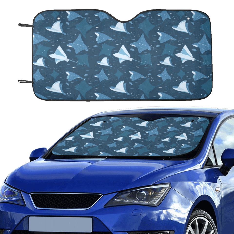 Stingray Pattern Print Design 04 Car Sun Shade